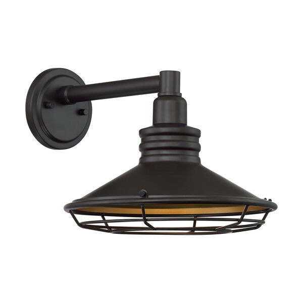 Blue Harbor Dark Bronze and Gold 12-Inch One-Light Outdoor Wall Mount, image 1