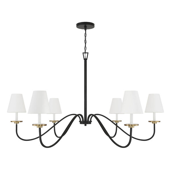 Lowry Black and Natural Brass Six-Light Chandelier, image 2