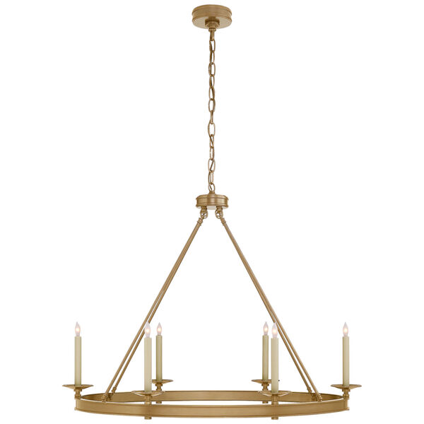 Launceton Large Oval Chandelier in Antique- Burnished Brass by Chapman and Myers, image 1