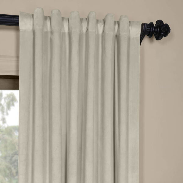 Cool Beige 108 x 50-Inch Blackout Velvet Curtain, image 4