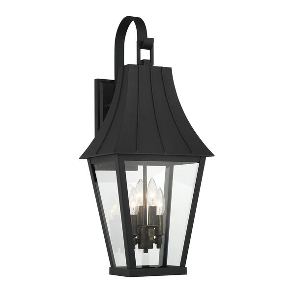 Chateau Grande Coal with Gold Four-Light Outdoor Wall Mount, image 1