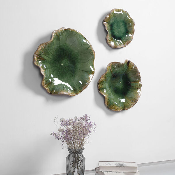 Abella Forest Green Floral Wall Art, Set of 3, image 1