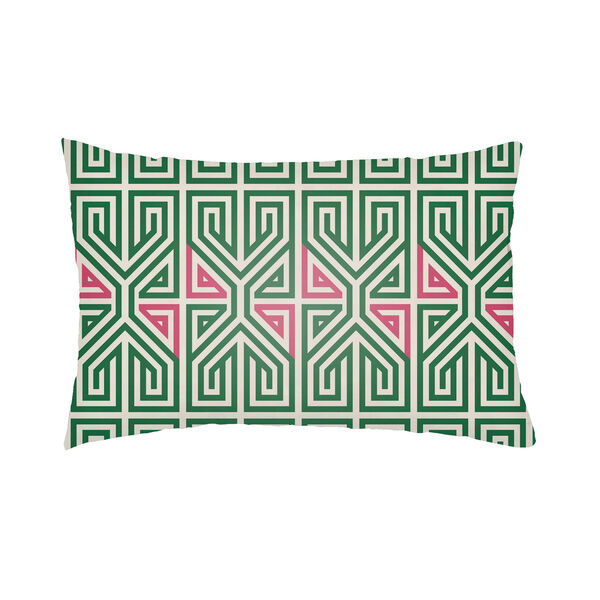 Lolita Poppy Kelly Green and Hot Pink 18 x 18 In. Pillow with Poly Fill, image 1