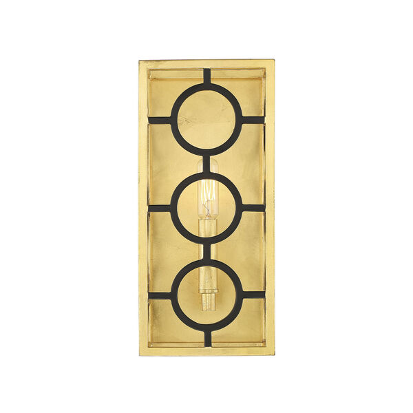 Kirsch Matte Black and True Gold One-Light Wall Sconce, image 3