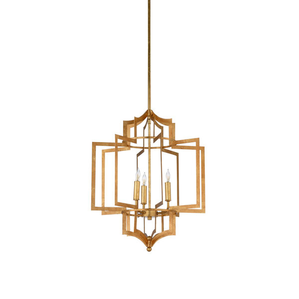 Gold Three-Light  Dover Chandelier, image 1