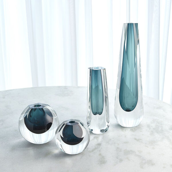 Studio A Home Azure Square Cut Glass Vase, image 3