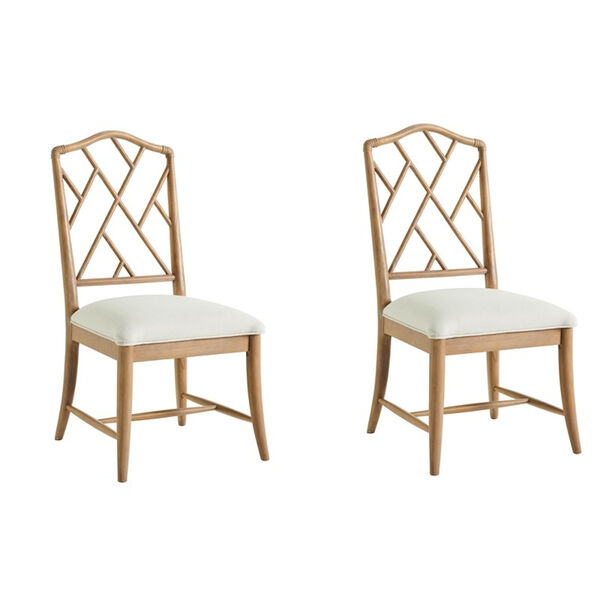 Chippendale Natural Oak and White Side Chair, Set of 2, image 1