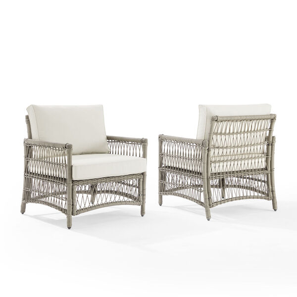 Thatcher Creme and Driftwood Outdoor Wicker Armchair, Set of 2, image 6