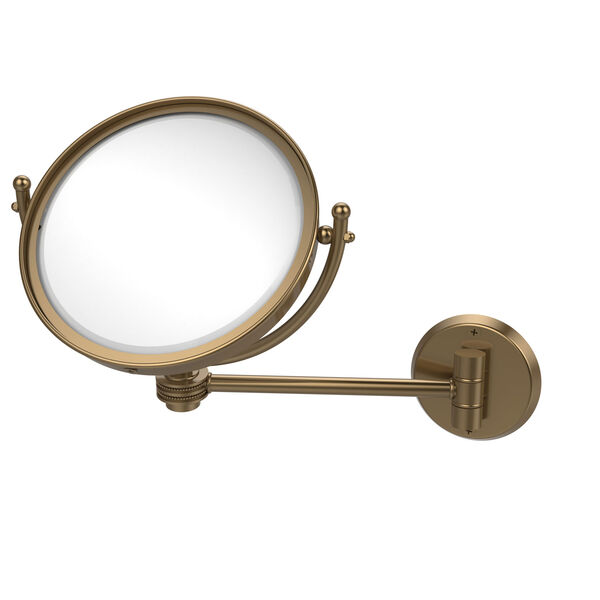 8 Inch Wall Mounted Make-Up Mirror 4X Magnification, Brushed Bronze, image 1