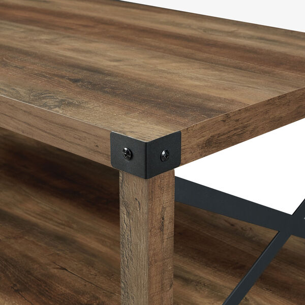 Rustic Oak and Black Coffee Table, image 7