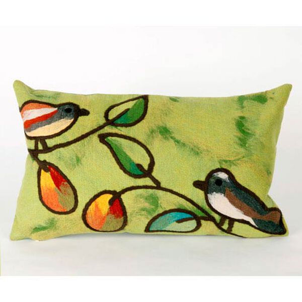 Song Birds Green Pillow, image 1