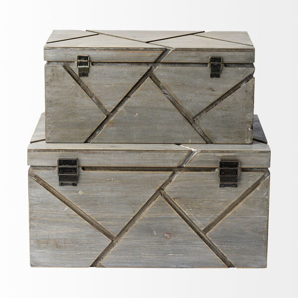 Niobe Gray Wooden Nesting Box, Set of Two, image 5
