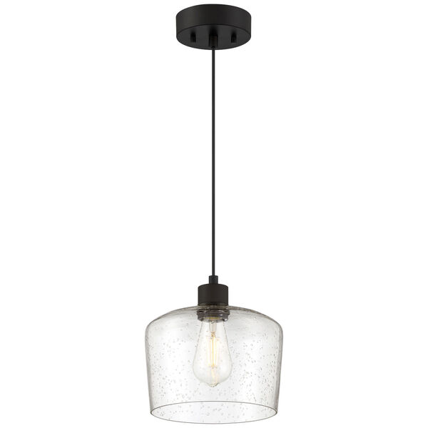 Port Nine Black Outdoor One-Light LED Pendant with Clear Glass, image 1