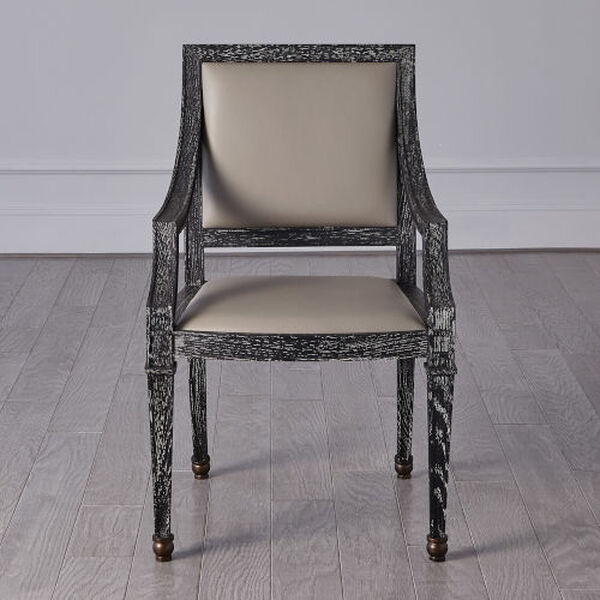 Black and Grey Seine Cerused Oak Arm Chair, image 1