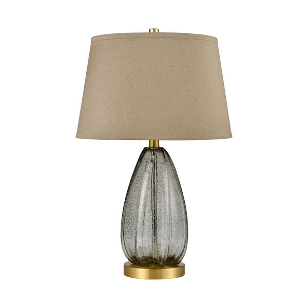 Reverie Gray Bubble Glass and Honey Brass One-Light Table Lamp, image 2