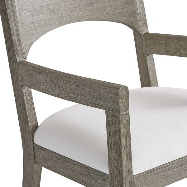 Calais Weathered Teak and White Outdoor Arm Chair, image 5