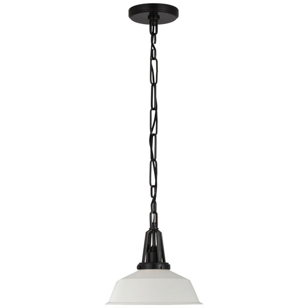 Layton 10-Inch Pendant in Bronze with Matte White Shade by Chapman  and  Myers, image 1