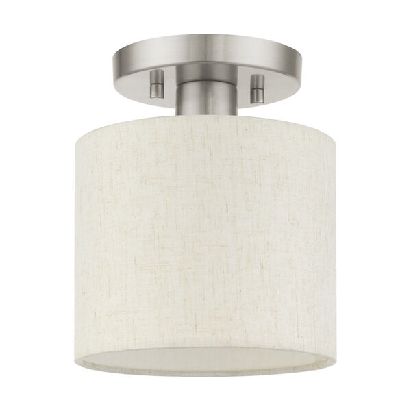 Meadow Brushed Nickel Seven-Inch One-Light Semi-Flush Mount, image 2