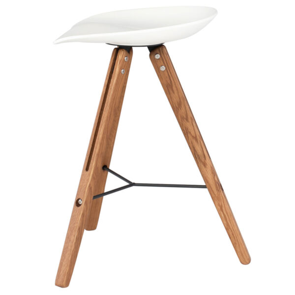 Theo White and Brown Counter Stool, image 3