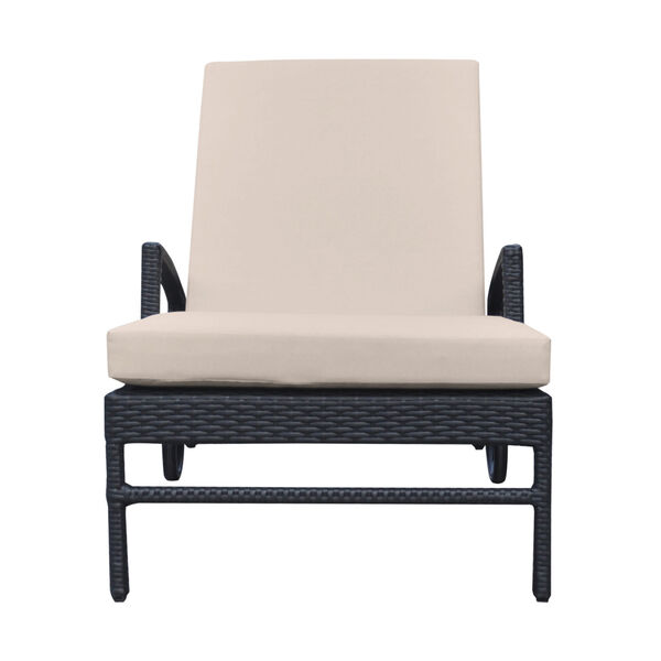 Vida Black Outdoor Wicker Lounge Chair, image 2