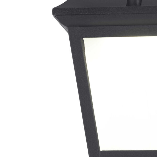 Black LED One-Light Outdoor Wall Lantern With Etched Glass, image 3