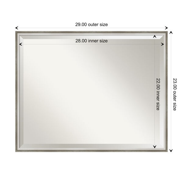 Lucie White and Silver 29W X 23H-Inch Bathroom Vanity Wall Mirror, image 6