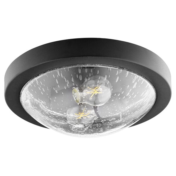 Noir and Clear Seeded Two-Light 13-Inch Flush Mount, image 1