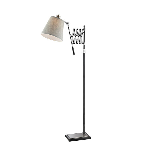Caprilla Brushed Nickel and Black One-Light Floor Lamp, image 1