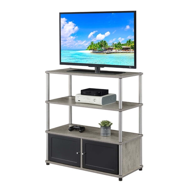 Designs2Go Highboy TV Stand with Storage Cabinets and Shelves for TVs up to 40 Inches in Faux Birch, image 3