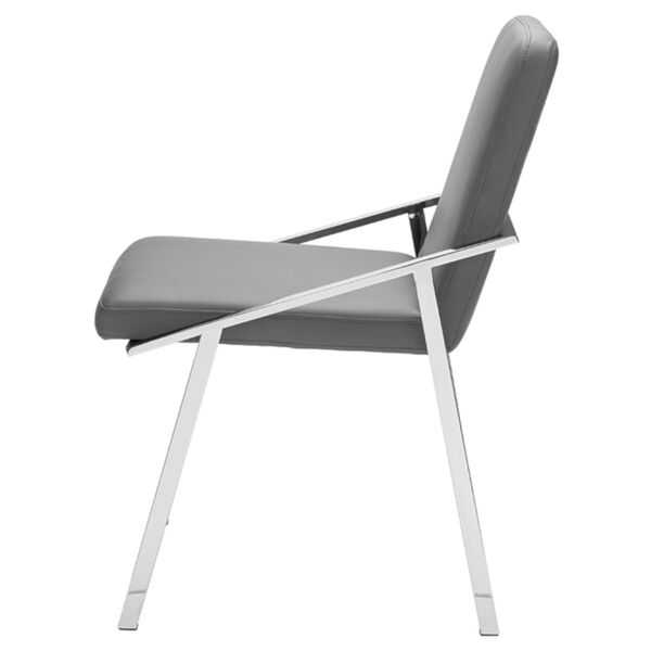 Nika Matte Gray and Silver Dining Chair, image 3