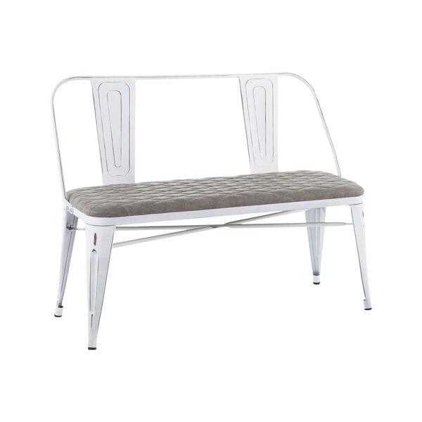 Oregon Vintage White and Gray Bench, image 1
