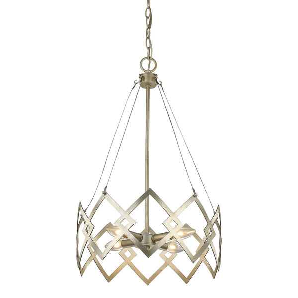 Nora Washed Gold 15-Inch Four-Light Chandelier, image 2
