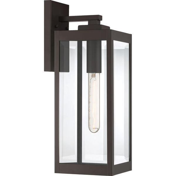 Westover Western Bronze 17-Inch One-Light Outdoor Lantern with Clear Beveled Glass, image 1