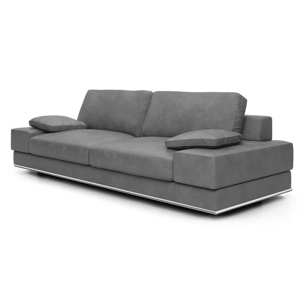 Bari Gray Smoke Leather Sofa, image 2