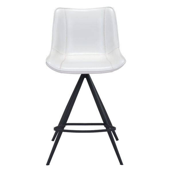 Aki White and Black Counter Height Bar Stool, Set of Two, image 4