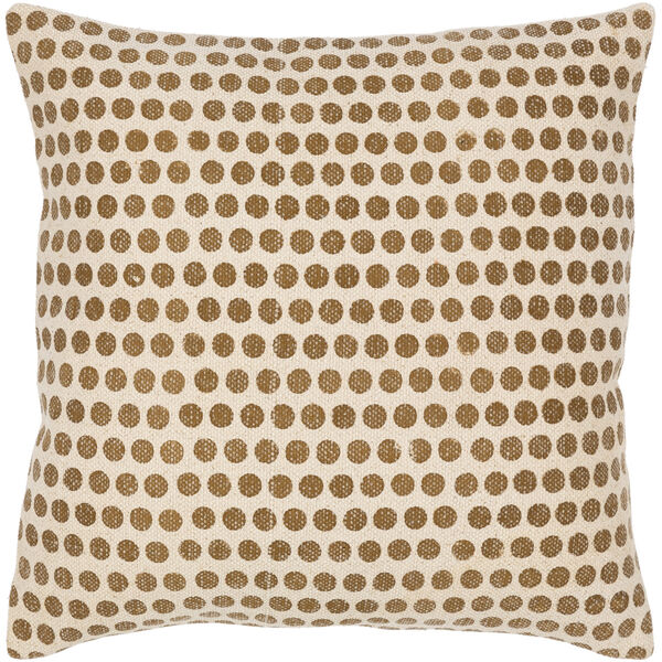 Janya Beige and Camel 18-Inch Pillow, image 1