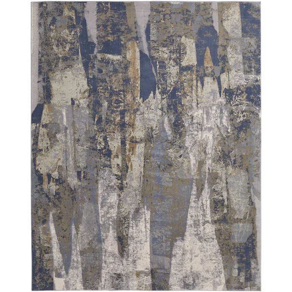 Clio Blue Gray Tan Rectangular 3 Ft. 10 In. x 6 Ft. Area Rug, image 1