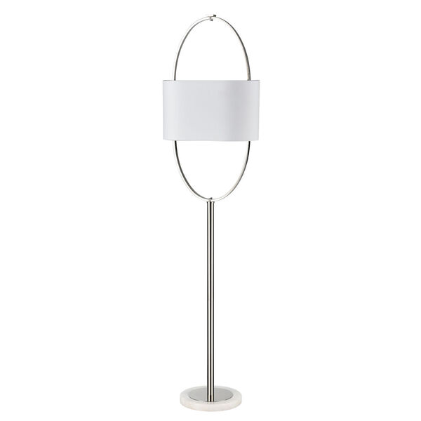 Gosforth Polished Nickel and White One-Light Floor Lamp, image 2