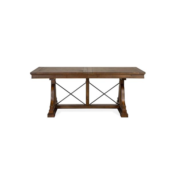 Bay Creek Aged Bronze Trestle Dining Table, image 1