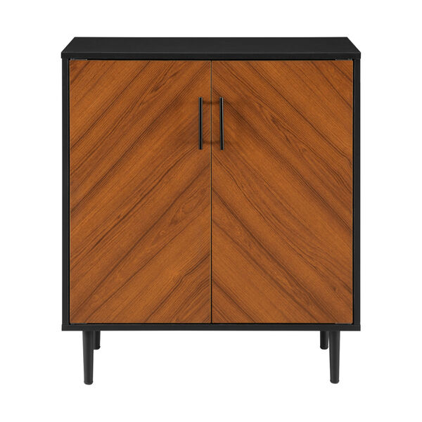 Hampton Solid Black and Brown Accent Cabinet, image 1