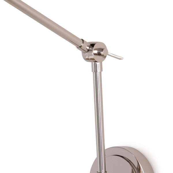 Sal Polished Nickel One-Light Swing Arm Wall Lamp, image 3