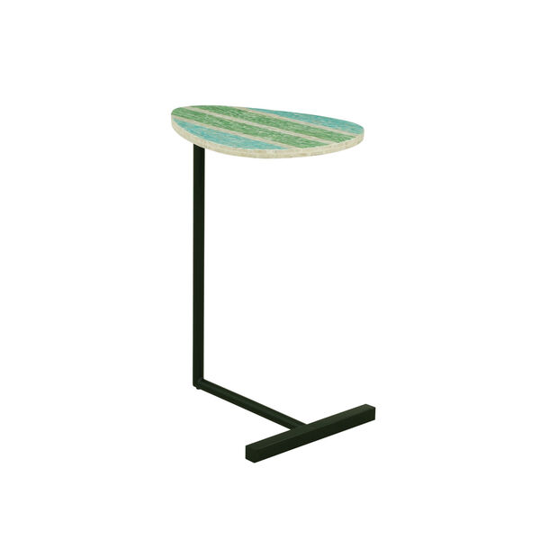 Perth Shimmering Blue and Black Capiz C Table, image 1
