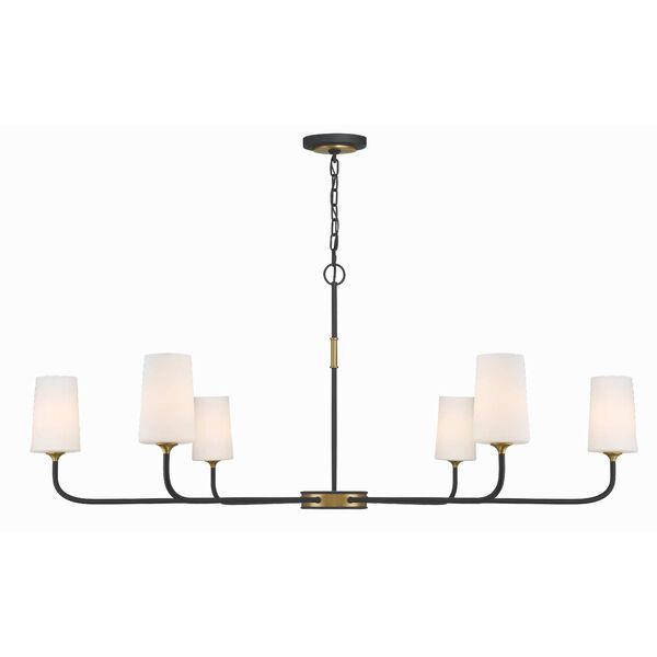 Niles Black Forged and Modern Gold Six-Light Chandelier, image 6