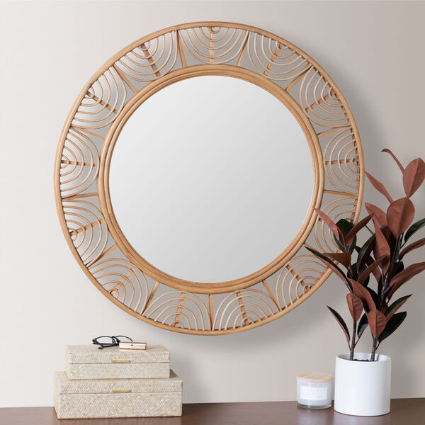 Omari Natural Wood 36 x 36-Inch Wall Mirror, image 1