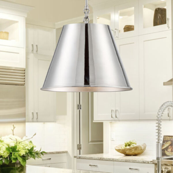 Selby Polished Nickel 12-Inch One-Light Pendant, image 5