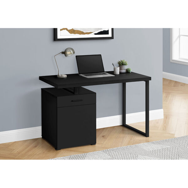 Black Computer Desk with Storage Unit, image 2