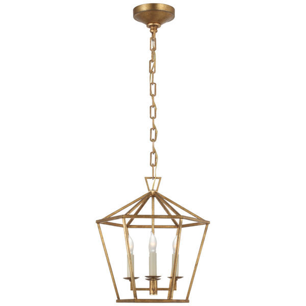 Darlana Small Hexagonal Lantern in Gilded Iron by Chapman  and  Myers, image 1
