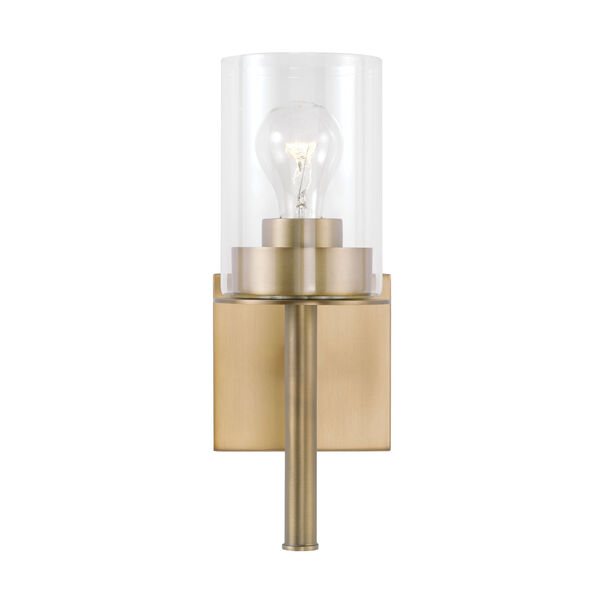 HomePlace Mason Aged Brass One-Light Sconce with Clear Glass, image 4