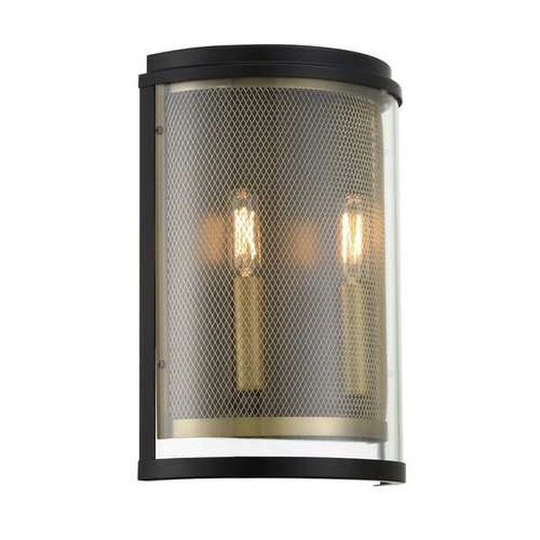 Soho Coal and Soft Brass Two-Light Wall Mount, image 1