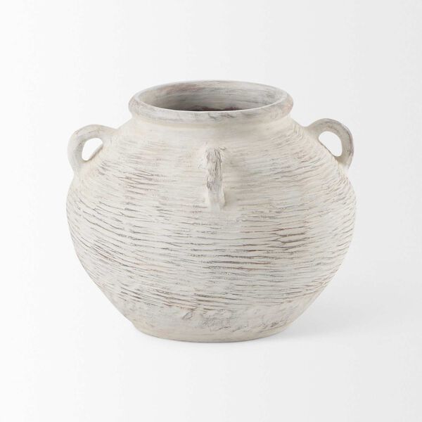 Misha Cream Ceramic Floor Vase, image 2